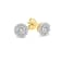 1/10 Carat Diamond Halo Earrings in Yellow Gold-Plated Sterling Silver