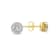 1/10 Carat Diamond Halo Earrings in Yellow Gold-Plated Sterling Silver