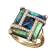 BELLARRI 14kt Rose Gold Abalone and London Blue Topaz Ring from the
Anastasia Collection