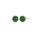 18k Yellow Gold Over Sterling Silver Nephrite Jade 6mm Bead Stud Earrings