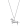 Rhodium Over Sterling Silver Dachshund Pendant with Chain