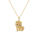 18K Yellow Gold Over Sterling Silver Pomeranian Premium Pendant And Chain