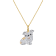 18K Tri-color Gold Over Sterling Silver English Bulldog Pendant with Chain