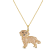 18K Two-tone Gold Over Sterling Silver Golden Retriever Pendant with Chain