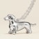 Rhodium Over Sterling Silver Dachshund Pendant with Chain