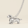 Rhodium Over Sterling Silver Dachshund Pendant with Chain