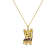 18K Two-tone Gold Over Sterling Silver Yorkshire Terrier Puppy Pendant
with Chain