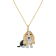18K Tri-color Gold Over Sterling Silver Basset Hound Pendant with Chain