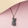 Sterling Silver Russian Blue Cat Pendant with Chain