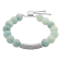 SILVER G AQUAMARINE BEAD AND CREATED WHITE SAPPHIRE BAR BOLO BRACELET