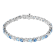 Sterling Silver Created White Sapphire, Swiss Blue Topaz and Sky Blue
Topaz Bracelet 7.25"