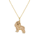 18K Two-tone Gold Over Sterling Silver Cocker Spaniel Pendant with Chain
