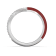 Red Enamel Chevron Lab Diamond Ring In Sterling Silver