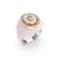Pink Enamel and Lab Diamond Signet Ring In Sterling Silver