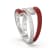 Red Enamel and Lab Diamond Wrap Ring In Sterling Silver