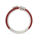 Red Enamel and Lab Diamond Open Ring In Sterling Silver