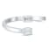 0.50 Ct Two Stone Emerald Cut Sideways Bypass Ring in 14K White Gold.
