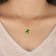 10 Karat Yellow Gold Peridot Pendant Necklace For Women