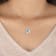 10 Karat White Gold White Sapphire Pendant Necklace For Women