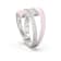 Pink Enamel and Lab Diamond Wrap Ring In Sterling Silver