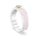 Pink Enamel and Lab Diamond Ring In Sterling Silver