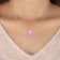 10 Karat White Gold Pink Sapphire Pendant Necklace For Women