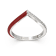 Red Enamel Chevron Lab Diamond Ring In Sterling Silver