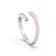 Pink Enamel and Lab Diamond Open Ring In Sterling Silver