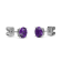 10 Karat White Gold Amethyst Stud Earrings For Women