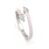 Pink Enamel and Lab Diamond Open Ring In Sterling Silver