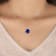 10 Karat White Gold Blue Sapphire Pendant Necklace For Women