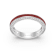 Red Enamel and Lab Diamond Stacking Ring In Sterling Silver