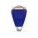 Blue Enamel and Lab Diamond Signet Ring In Sterling Silver