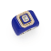 Blue Enamel and Lab Diamond Signet Ring In Sterling Silver