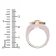 Pink Enamel and Lab Diamond Signet Ring In Sterling Silver