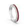 Red Enamel and Lab Diamond Stacking Ring In Sterling Silver
