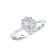 1.00 Cttw Oval Shaped Halo Lab-Grown Diamond Ring Set in 14K White Gold