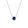 10 Karat White Gold Blue Sapphire Pendant Necklace For Women