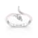 Pink Enamel and Lab Diamond Ring In Sterling Silver