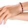 Red Enamel Bangle Bracelet in 14k Gold Over Sterling Silver 0.6ctw