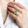 Emerald and White Lab Grown Diamond 14K White Gold Ring.