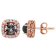 Cushion Shape Black Diamond And Round White Diamond Halo Studs In 14k
Rose Gold (2.80 Cttw)