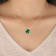10 Karat Yellow Gold Emerald Pendant Necklace For Women