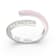 Pink Enamel and Lab Diamond Open Ring In Sterling Silver