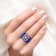 Blue Enamel and Lab Diamond Signet Ring In Sterling Silver