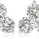 0.50Ctw Three Stone Clover Cluster Earring studs set in 10K White Gold
(F-G - I1).