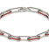 Red Enamel Paperclip Bracelet In Sterling Silver 1.6ctw