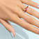 Red Enamel and Lab Diamond Ring In Sterling Silver