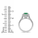 Emerald and White Lab Grown Diamond 14K White Gold Ring.