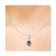 Black and White Diamond Halo Pendant With Chain Pear Drop in 14K White
Gold (0.77 Cttw)